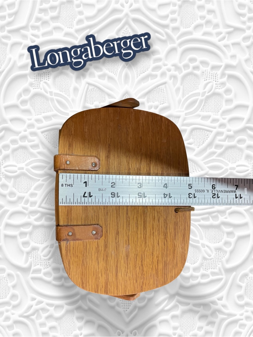 Vintage 1995 Longaberger Kiddie Basket Purse, Swing Handle & Leather Hinges - Picture 13 of 14
